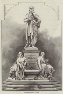 Schiller-emlékmű Berlinben (metszet) alkotó: English School