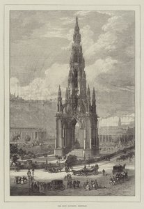 A Scott-emlékmű, Edinburgh (metszet) alkotó: English School