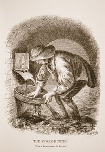 A szennyvízvadász, Richard Beard dagerrotípiájából, illusztráció a London Labor és a London Poor, Henry Mayhew, pub. 1862 alkotó: English School
