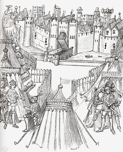 A franciaországi Rouen 1418-as ostroma, J. R. Green "A Short History of the English People" című, 1893-ban kiadott művéből. alkotó: English School