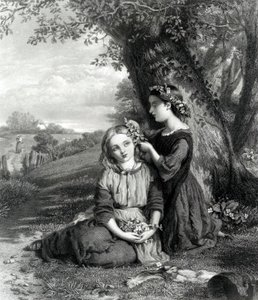 The Sisters, megjelent az Art Journalban (1867), metszette C. Cousen, 1867 alkotó: English School