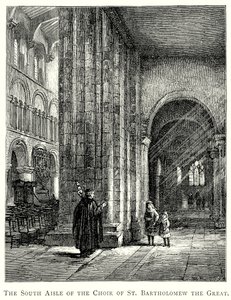 A Nagy Szent Bertalan kórus déli mellékhajója (metszet) alkotó: English School