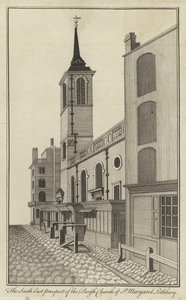 A londoni St Margaret Lothbury plébániatemplom délkeleti kilátása alkotó: English School