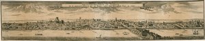 London déli kilátása, az 1666-os nagy tűzvész után alkotó: English School