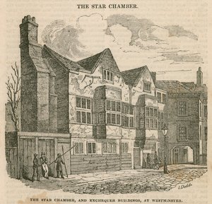 A Star Chamber és a pénztár épületei Westminsterben alkotó: English School