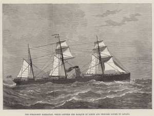 A Steam-Ship Sarmatian, amely Lorne márkiját és Louise hercegnőt szállítja Kanadába (metszet) alkotó: English School