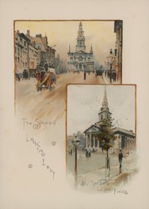 The Strand kelet felé nézve, St Martin in the Fields alkotó: English School