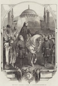A szultán a mecset felé, Konstantinápolyban (metszet) alkotó: English School