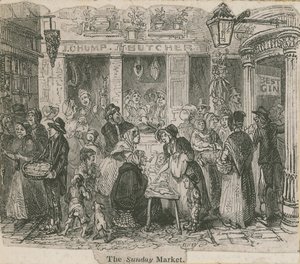 A vasárnapi piac, London alkotó: English School