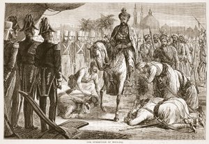Moolraj megadása, illusztráció a Cassells Illustrated History of England-ből alkotó: English School