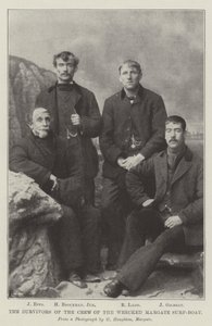Az összetört Margate szörfhajó legénységének túlélői (metszet) alkotó: English School