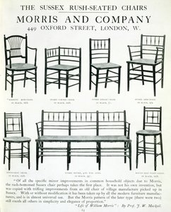 A Morris and Company által gyártott Sussex Rush-Seated Chairs alkotó: English School