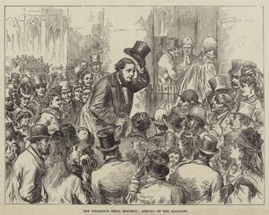 A Tichborne-per folytatódott, a felperes érkezése (metszet) alkotó: English School