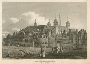 A londoni Tower a hegyről alkotó: English School