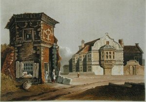 A Szerződés Háza, Uxbridge, Ackermann „Művészetek tárházából”, a 19. század elején jelent meg (színes litó) alkotó: English School