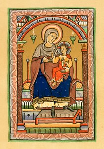 A Szűzanya és gyermeke (színes litográfia) alkotó: English School