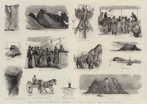 A SY "Ceylon" utazása az éjféli nap földjére (metszet) alkotó: English School