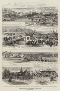 A háború, Plevna és Oszmán pasa megadása (metszet) alkotó: English School