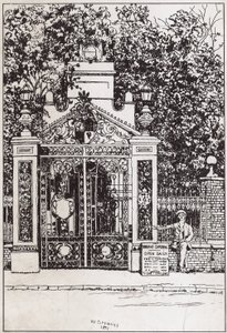 A vízparti bejárat, a Cremorne Gardens alkotó: English School