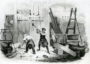 The Wheel Wright, a "The Book of Trades"-ből, J. Miller metszete alkotó: English School