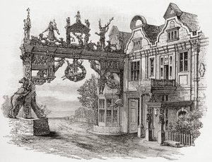 The White Hart Inn, Scole, Norfolk a 17. században, J. R. Green „A Short History of the English People” című művéből, 1893-ban alkotó: English School