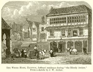 The White Hart, Taunton, Jeffreys Residence a Bloody Assizes idején alkotó: English School