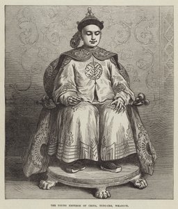Kína fiatal császára, Tung-Che, Whang-Ti (metszet) alkotó: English School