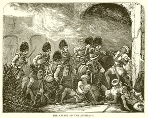 Az Alumbagh elleni támadás (1857) alkotó: English School