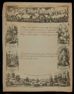 A brit erők koppenhágai bombázása és a The Landing of the British Forces in the Island of Zealand, T. és R. Hughes 1807-ben publikálta alkotó: English School
