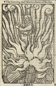 Kerby elégetése és mártíromsága (metszet) alkotó: English School