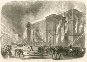 A londoni Covent Garden Theatre felgyújtása 1856. március 5-én reggel alkotó: English School