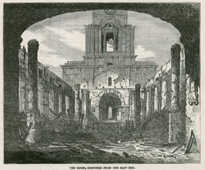 A Szent Anna-templom leégése Limehouse-ban alkotó: English School
