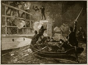 A Caroline rögzítése, 1837, illusztráció a Cassells Illustrated History of Englandből (szépia fotó) alkotó: English School