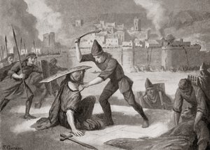 Szardisz vagy Sardes városa, amelyet a cimmeriek elfoglaltak a Kr.e. 7. században, Hutchinson A nemzetek története című művéből, 1915. alkotó: English School