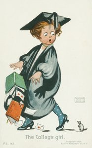 Az egyetemista lány (színes litográfia) alkotó: English School