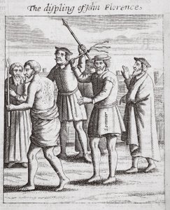 John Florence kitelepítése, illusztrációja John Foxe Cselekedetei és emlékművéből, kilencedik kiadás, pub. 1684 alkotó: English School