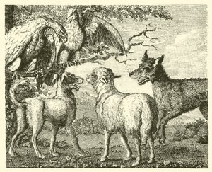A kutya és a juh (metszet) alkotó: English School