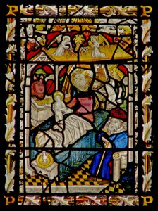 A keleti ablak, amely a születést ábrázolja alkotó: English School