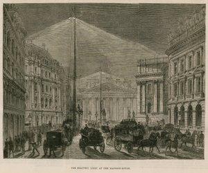 Az elektromos lámpa a Mansion House-ban, Londonban alkotó: English School
