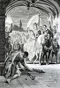 Erzsébet királynő bejárata a Kenilworth-kastélyban, 19. század alkotó: English School