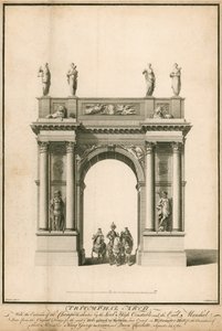 A Bajnok belépése a Diadalíven keresztül, a Lord High Constable és az Earl Marshal részvételével alkotó: English School