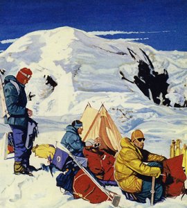 Az expedíció nyolc tábort állított fel, az utolsó 2000 lábbal a csúcs alatt alkotó: English School