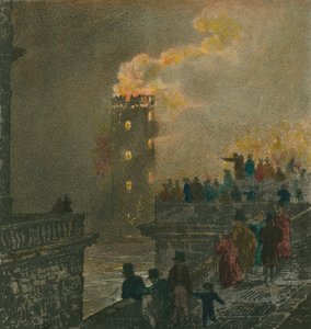 A Waterloo hídról 1826. január 5-én kitört tűz alkotó: English School