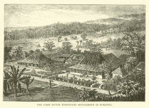 Az első holland misszionárius település Szumátrán alkotó: English School