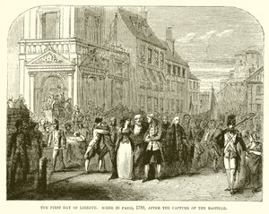 A Szabadság első napja. Jelenet Párizsban, 1789-ben, a Bastille elfoglalása után alkotó: English School