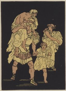 A trójai menekülés (színes litográfia) alkotó: English School