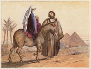 Menekülés Egyiptomba (színes litográfia) alkotó: English School
