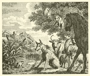 A béka és a róka (metszet) alkotó: English School