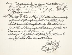 James Cook kézírása, 1771. július
