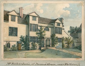 Samuel Richardson otthona Parsons Greenben, a londoni Fulham közelében (wc papíron) alkotó: English School